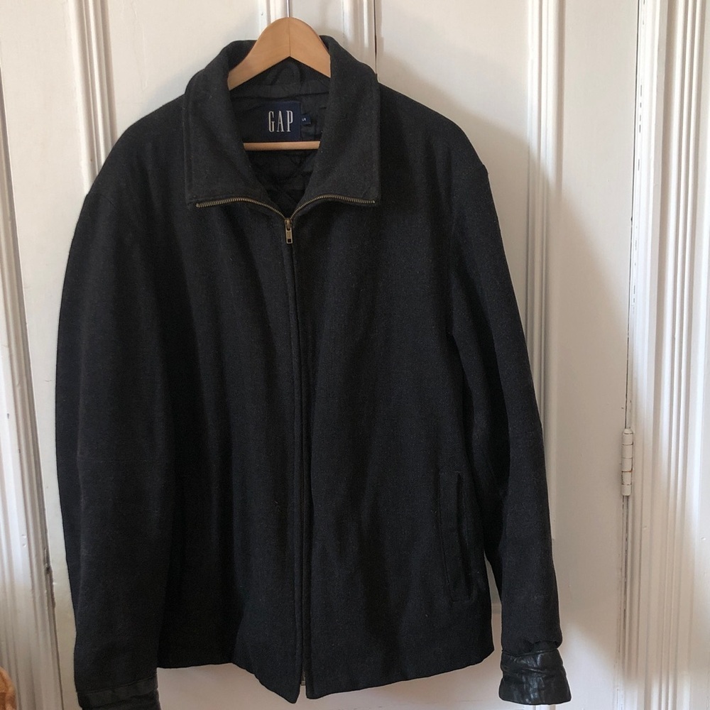 GAP Full-Zip Wool Collared Bomber Jacket Large
